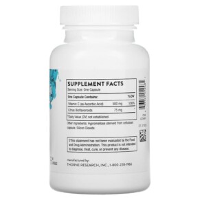 Thành phần vi chất của Thorne Vitamin C with Flavonoids 90 Capsules 693749012481