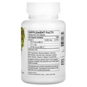 Thành phần vi chất của Thorne Vitamin K 60 Capsules 693749006619