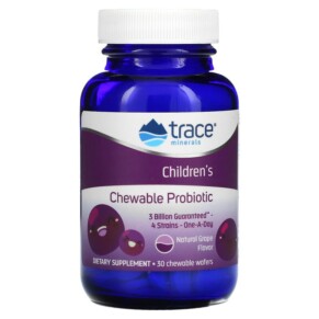 Thực phẩm chức năng Trace Minerals ® Children's Chewable Probiotic Concord Grape 30 Chewables 878941003271