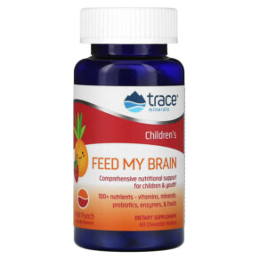 Thực phẩm chức năng Trace Minerals ® Children's Feed My Brain Fruit Punch 60 Chewable Wafers 878941003554