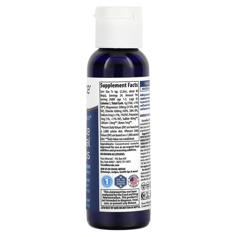 Trace Minerals ® Concentrace Trace Mineral Drops 2 fl oz (59 ml) 2 Thành phần vi chất của Trace Minerals ® Concentrace Trace Mineral Drops 2 fl oz (59 ml) 878941000072