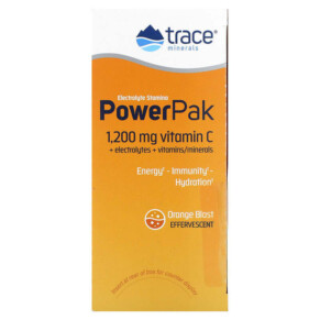 Thành phần vi chất của Trace Minerals ® Electrolyte Stamina PowerPak Orange Blast 30 Packets 0.17 oz (4.8 g) Each 878941000539