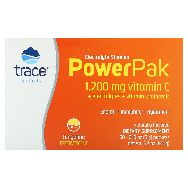 Trace Minerals ® Electrolyte Stamina PowerPak Tangerine 30 Packets 0.18 oz (5 g) Each 2 Thành phần vi chất của Trace Minerals ® Electrolyte Stamina PowerPak Tangerine 30 Packets 0.18 oz (5 g) Each 878941003493