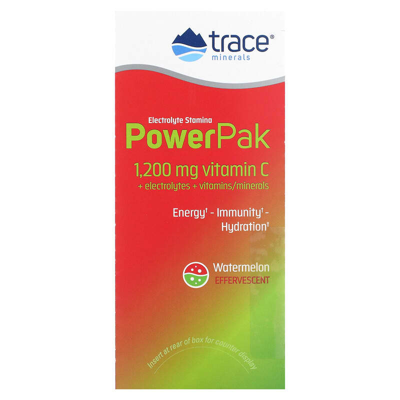 Trace Minerals ® Electrolyte Stamina PowerPak Watermelon 30 Packets 0.19 oz (5.5 g) Each 2 Thành phần vi chất của Trace Minerals ® Electrolyte Stamina PowerPak Watermelon 30 Packets 0.19 oz (5.5 g) Each 878941004391
