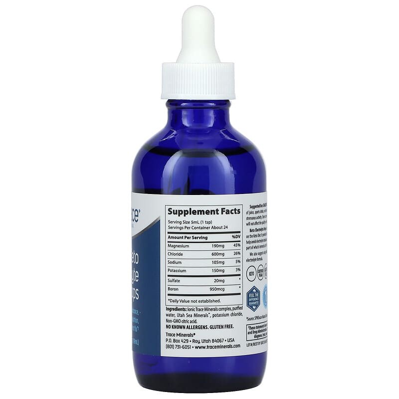 Trace Minerals ® Keto Electrolyte Drops 4 fl oz (118 ml) 2 Thành phần vi chất của Trace Minerals ® Keto Electrolyte Drops 4 fl oz (118 ml) 878941004490
