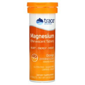 Thực phẩm chức năng Trace Minerals ® Magnesium Effervescent Tablets Orange 10 Tablets 1.41 oz (40 g) 878941003936