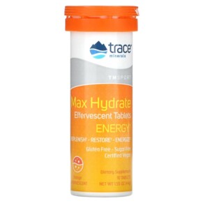 Thực phẩm chức năng Trace Minerals ® Max Hydrate Energy Effervescent Tablets Orange 1.55 oz (44 g) 878941004155