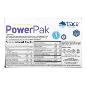 Thành phần vi chất của Trace Minerals ® PowerPak + Immunity Lemon Berry 30 Packets 0.19 oz (5.3 g) Each 878941005886