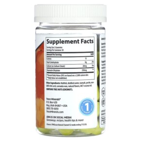 Thành phần vi chất của Trace Minerals ® Quercetin Gummies Mango 125 mg 60 Gummies 878941007590