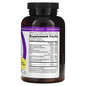 Thành phần vi chất của Twinlab Stress B-Complex Caps 250 Capsules 027434002875