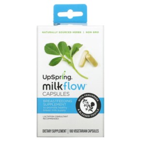 Thực phẩm chức năng UpSpring Milkflow With Fenugreek + Blessed Thistle 100 Vegetarian Capsules 859188006942