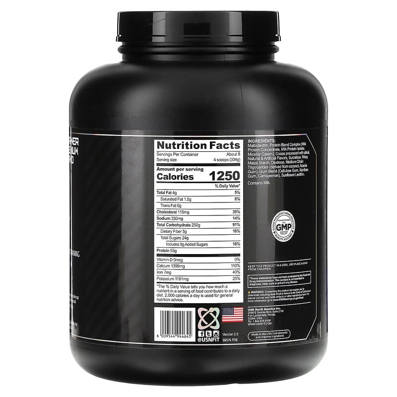 USN Anabolic Mass Chocolate 6 lbs (2.72 kg) 2 Thành phần vi chất của USN Anabolic Mass Chocolate 6 lbs (2.72 kg) 6009544944645