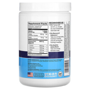 Thành phần vi chất của USN BCAA Amino+ Recovery & Endurance Powder Blue Raspberry 9.63 oz (273 g) 6009544945079