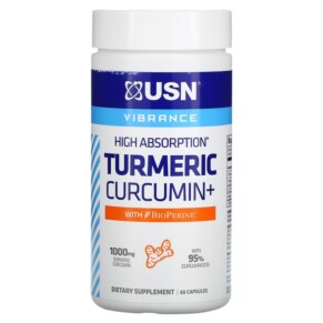 Thực phẩm chức năng USN High Absorption Turmeric Curcumin+ with BioPerine 500 mg 60 Capsules 6009544938736
