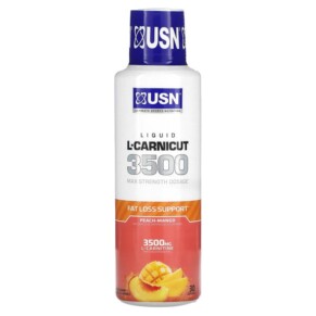 Thực phẩm chức năng USN Liquid L-Carnicut 3500 Max Strength Dosage Peach Mango 15.22 fl oz (450 ml) 6009544945055