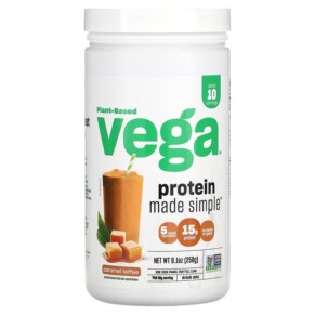 Thực phẩm chức năng Vega Plant-Based Protein Made Simple Caramel Toffee 9.1 oz (258 g) 838766001548
