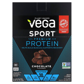 Thực phẩm chức năng Vega Sport Plant-Based Premium Protein Chocolate 12 Pack 1.6 oz (44 g) Each 838766008660