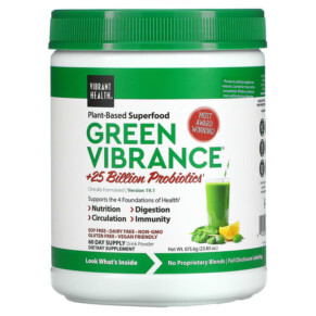 Thực phẩm chức năng Vibrant Health Green Vibrance +25 Billion Probiotics Version 19.1 23.83 oz (675.6 g) 074306800046