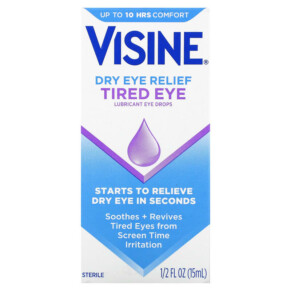 Thực phẩm chức năng Visine Dry Eye Relief Lubricant Eye Drops Tired Eye 1/2 fl oz (15 ml) 312547493093