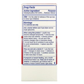 Thành phần vi chất của Visine Red Eye Comfort Redness Reliever Eye Drops 1/2 fl oz (15 ml) 312547493802