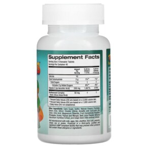 Thành phần vi chất của Vitables Chewable Vitamin C for Children Orange 90 Vegetarian Tablets 898220014576