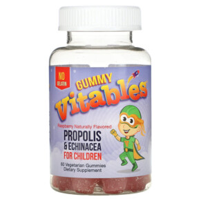 Thực phẩm chức năng Vitables Gummy Propolis & Echinacea for Children Free Gelatin Raspberry 60 Vegetarian Gummies 898220014392