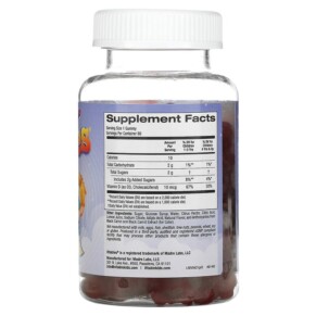 Thành phần vi chất của Vitables Gummy Vitamin D3 for Children Gelatin Free Strawberry 60 Vegetarian Gummies 898220014422