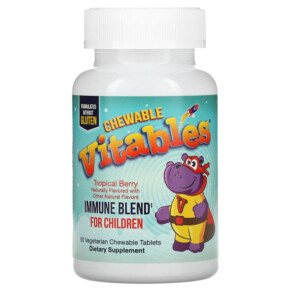 Thực phẩm chức năng Vitables Immune Blend Chewables for Children Tropical Berry Flavor 90 Vegetarian Chewable Tablets 898220014613
