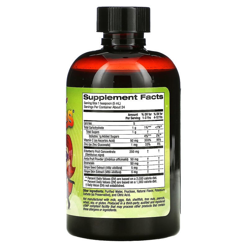 Vitables Liquid Allergy Relief for Children No Alcohol Grape Flavor 4 fl oz (118 ml) 2 Thành phần vi chất của Vitables Liquid Allergy Relief for Children No Alcohol Grape Flavor 4 fl oz (118 ml) 898220014620