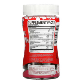 Thành phần vi chất của Vitaburst Adult Strong Multivitamin Gummies Strawberry Orange & Cherry 60 Gummies 850013366002