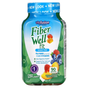 Thực phẩm chức năng VitaFusion FiberWell Fit Vitamins Sugar Free Natural Peach Raspberry & Berry 90 Gummies 027917018935