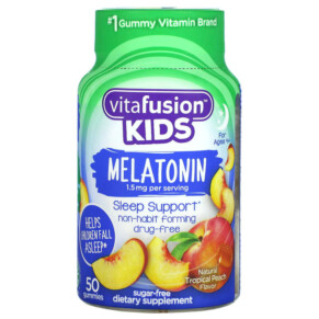 Thực phẩm chức năng VitaFusion Kids Melatonin For Ages 4+ Natural Tropical Peach 1.5 mg 50 Gummies 027917001708