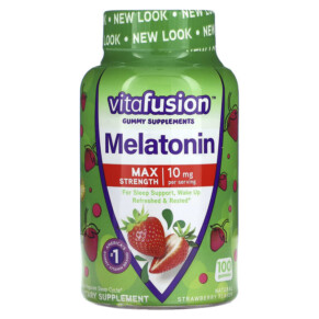 Thực phẩm chức năng VitaFusion Max Strength Melatonin Natural Strawberry 5 mg 100 Gummies 027917271736
