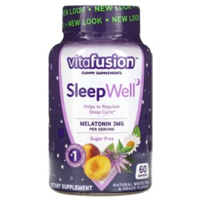 Thực phẩm chức năng VitaFusion SleepWell Natural White Tea & Peach 60 Gummies 027917023106