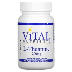 Thực phẩm chức năng Vital Nutrients L- Theanine 200 mg 60 Vegetarian Capsules 693465263112