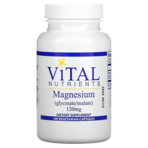 Thực phẩm chức năng Vital Nutrients Magnesium 120 mg 100 Vegetarian Capsules 693465306116