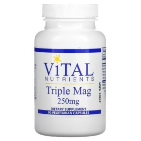 Thực phẩm chức năng Vital Nutrients Triple Mag 250 mg 90 Vegetarian Capsules 693465309117