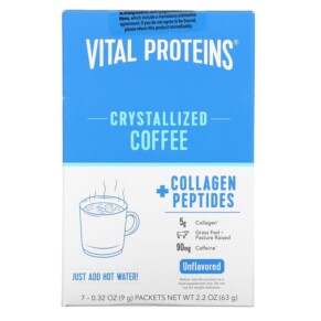 Thành phần vi chất của Vital Proteins Crystallized Coffee + Collagen Peptides Unflavored 7 Packets 0.32 oz (9 g) Each 850015883224