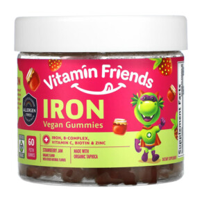 Thực phẩm chức năng Vitamin Friends Iron Vegan Gummies Strawberry Jam 60 Pectin Gummies 852386008619