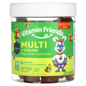 Thực phẩm chức năng Vitamin Friends Multi + Choline Vegetarian Gummies Fruit Punch 120 Pectin Gummies 852386008558