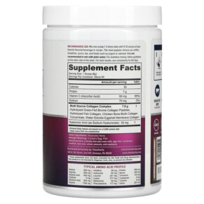 Thành phần vi chất của Vitauthority Multi Collagen Protein Plus Vitamin C Hyaluronic Acid Unflavored 11.3 oz (320 g) 856360008008