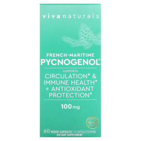 Thực phẩm chức năng Viva Naturals French-Maritime Pycnogenol 100 mg 60 Veggie Capsules 753940520359