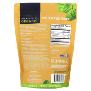 Thành phần vi chất của Viva Naturals Organic Psyllium Husk Powder 24 oz (680 g) 701722747876