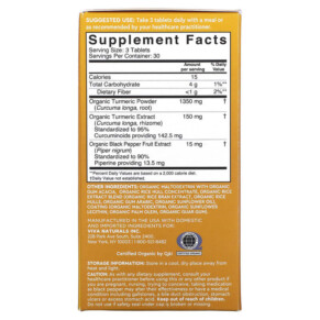 Thành phần vi chất của Viva Naturals Organic Turmeric Curcumin with Black Pepper 500 mg 90 Tablets 811067030998