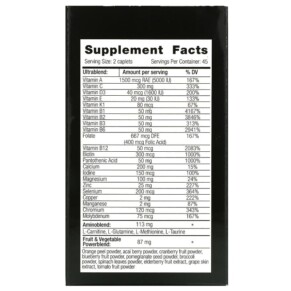 Thành phần vi chất của Vplab Ultra Men’s Sport Multivitamin Formula 90 Caplets 860003541302