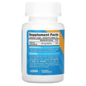 Thành phần vi chất của Vplab Vitamin D3 4000 IU 120 Softgels 860003541395