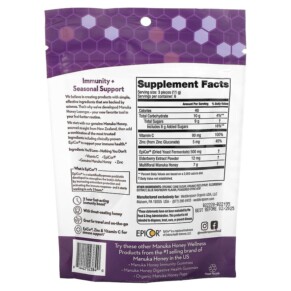 Thành phần vi chất của Wedderspoon Manuka Honey Lozenges Elderberry 2.6 oz (74 g) 814422023840