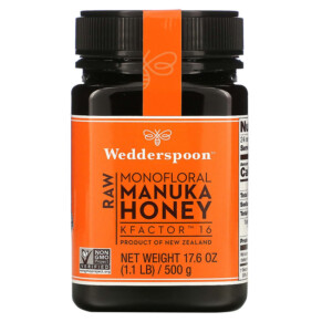 Thực phẩm chức năng Wedderspoon Raw Monofloral Manuka Honey KFactor 16 1.1 lb (500 g) 814422020023