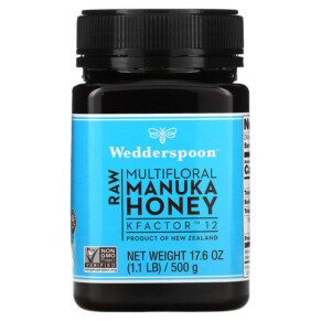 Thực phẩm chức năng Wedderspoon Raw Multifloral Manuka Honey KFactor 12 1.1 lb (500 g) 814422020030
