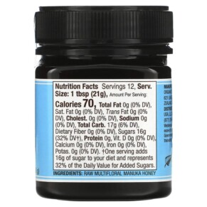 Thành phần vi chất của Wedderspoon Raw Multifloral Manuka Honey KFactor 12 8.8 oz (250 g) 814422020047